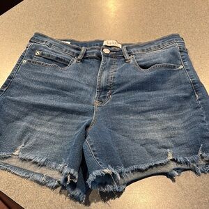 Nicole Miller Nomad Blue Jean Shorts Distressed Frayed Hem